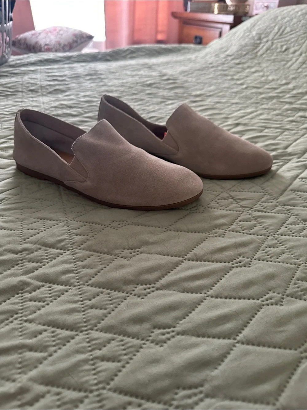 Lucky Brand Pale Pink Suede Slip-On Flats